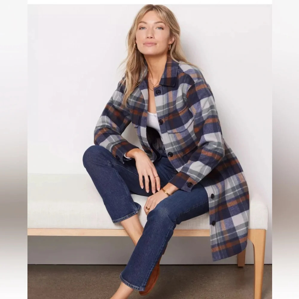 Rails Jaro Coat In Vail Plaid Shacket Jacket Flan… - image 2